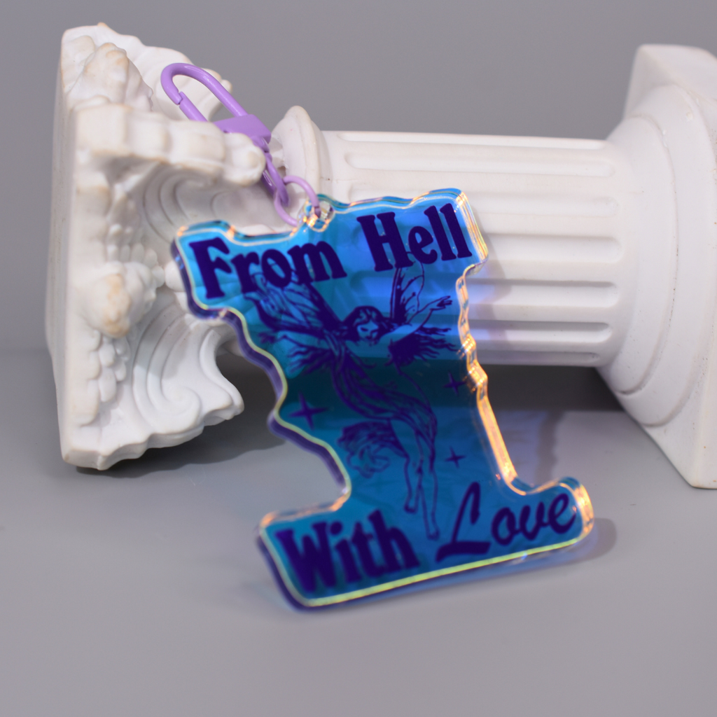 From Hell With Love Holographic Keyring