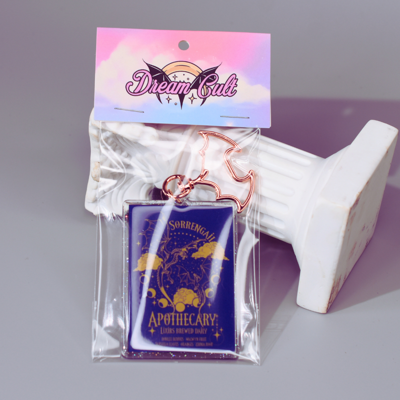 Fourth Wing Sorrengail Apothecary Glitter Keyring